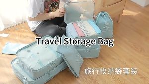 Travel Clothes Storage Bags with Zipper Large Capacity Suitcase 8Pcs Set Organize Bag Dustproof Waterproff Luggage Sorting Clothes Shoe Pouch