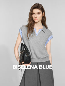 BEIQIANI | Color Block Preppy Style T-shirt