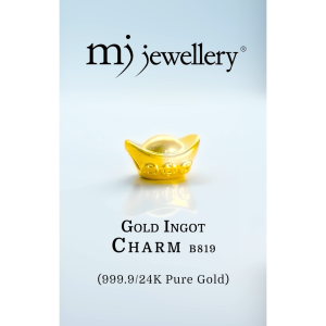 MJ Jewellery 3D 999.9/24K Pure Gold Ingot Charm B819