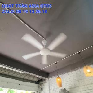 (Asia) Quạt trần 5 cánh Asia QT05 có điều khiển từ xa màu trắng cánh nhựa ABS bảo hành 2 năm
