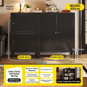 MEISD | Artistic Antique-style Steel Bookcase Low Cabinet
