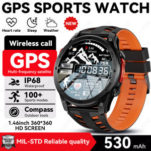 LIGE | LIGE New GPS Path Tracker Smart Watch 1.46AMOLED Screen 530mAh Battery Outdoor Compass Sport Fitness Waterproof Smartwatch Men