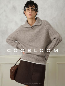 เสื้อสเวตเตอร์คอวีถักนิตติ้งคอร์ดูรอยเนื้อนุ่มเนียนเนื้อผ้าขนสัตว์สำหรับผู้หญิงฤดูใบไม้ร่วง/ฤดูหนาว ทรงหลวมสบายๆ ฤดูหนาว 2024 ใหม่