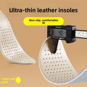 XIANZHAO | Ultra Thin Leather Insoles for Men Absorbent Anti-Odor Breathable Slip-Resistant
