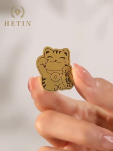 【DANTY】Pure Gold Lucky Cat Gold Bar Red Envelope (0.1g) Au999 Gold Pieces Emas Birthday Gift