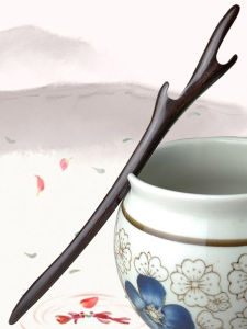 Modern Minimalist Black Ebony Hairpin Daily Wooden Hair Accessory Daoist Style Ancient Wind Hairpin Versatile Hairpin