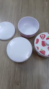 Hũ nhựa đựng gia vị sa tế melamine cao cấp trăng bóng có nắp 3 size - HU201/ Hu202/ Hu203
