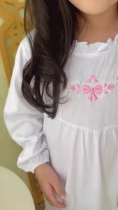 Hooneybee Humaira Putih - Gamis Anak Perempuan [Ukuran 2-10 Tahun] Baju Kaos Cewek