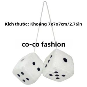 2 Chiếc Sang Trọng Xúc Xắc Nhung Mặt Dây Móc Treo Xe Ô Tô Có Mút Giảm Căng Thẳng Bóp Khối Lập Phương Lông Tơ Nhồi Bông Trang Trí Bởi Amagi