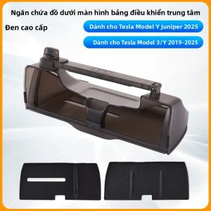 Hộp Đựng Đồ Dưới Màn Hình Tesla 3 Y 2019-2025 Thiết Kế Giấu Kín Khay Để Đồ Trung Tâm Lắp Đặt Chắc Chắn Chất Liệu ABS Có Thể Gấp Gọn