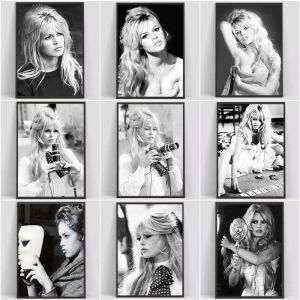 Classic French Movie Star Wall Art Black And White Blue Chardonnay Posters And Prints Oil On Canvas Living Room ation