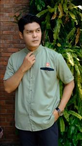 Baju KoKo Falah Pria Dewasa Shanghai Lengan Pendek Bahan Toyobo Import Basic Polos Size M L XL XXL