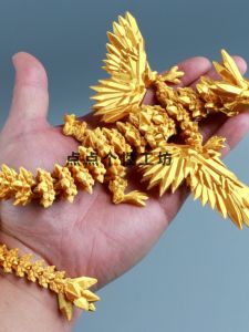3D Printed Wings Dragon Toy Full Joint Movement Glow in the Dark Diamond Crystal Dragon Decorations Kids Play Safe Guard