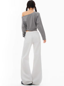 MZVZ | Vintage American White Flare Denim Pants for Women