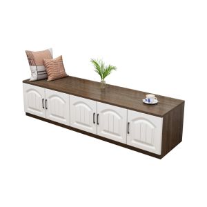Modern Simplicity Real Wood Window Seat Storage Cabinet Balcony Tatami Seating Underbench Long Narrow Organizer