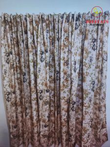 7ft. Elegant Floral Curtain | Back Tab | Blockout | Brocade Fabric - JOEFFATS GARMENTS