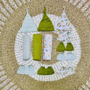 4in1 perlengkapan bayi baru lahir bedong + sartaki topi