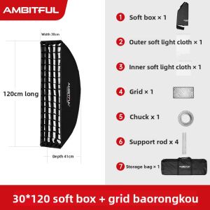 AMBITFUL | Portable Soft Light Honeycomb Grid Octagonal Softbox for Bowens Mount