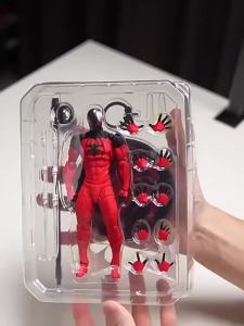 2025 New Mess Toys Kane Crimson Neighbor Crimson Spider Man Black Red Battle Suit Joint Mobile Handpiece Model Toy