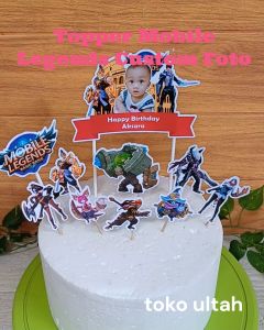 Topper Kue Mobile Legends Custom Foto untuk Hiasan Cake Ulang Tahun / Ultah Anak Karakter ML
