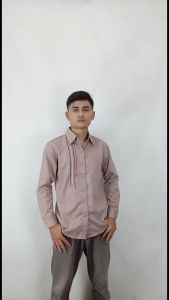 Kemeja Bordir Pria Lengan Panjang Katun Toyobo