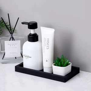 Bathroom Countertop Tray Vanity Tray Soap Dispenser Silicone Tray Shatterproof Decorative Storage Tray Kitchen Accessories Makeup Organizer Jewelry Trinket Organiser
