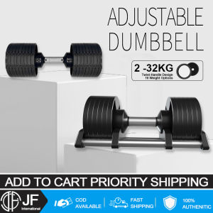 Adjustable Dumbbells 16 Gear Levels from 2-32KG with Twist Handle Design Powder-Coated Steel Plates