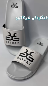 Sandal Batraz Pria Wanita Premium Hitam Putih Motif Grafis Gaya Korea