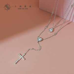 SHISHANGMEIDI | Sparkling Layered Cross Necklace