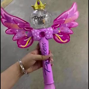 Bubble Magic Princess Wand Electric Glowing Fairy Wand Adorable Christmas/Birthday Gift for Girls