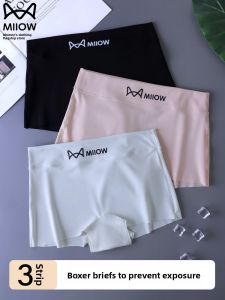 MiiOW | Cat Woman Summer Ice Silk Seamless Safety Pants Womens New Style Prevent Exposure Underwear High Waist Briefs Shorts Two-In-One