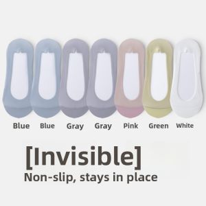 miiow | Womens Ice Silk Invisible Low Cut Breathable Sweat Absorbent Short Socks Seamless Anti Slip No Heel Boat Socks Nylon Fabric