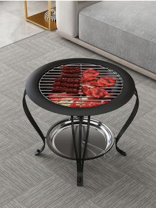 Indoor Outdoor Carbon Steel BBQ Grill Stove Fire Pit Tea Cooking Heater Outdoor Cooking Tools High Carbon Steel Barbecue Oven