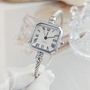 Fashion Luxury Womens Watch Fine Strap Ladies Square Dial Roman Number Wrist Watch Women Daily Waterproof
