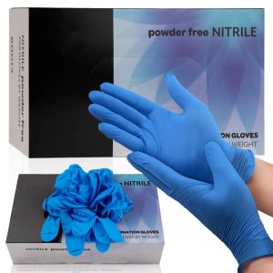 20/50/100PCS Blue Nitrile Gloves Disposable 4Mil Powder Free Industrial Grade Gloves Cleaning Mechanic Automotive Safety Gloves