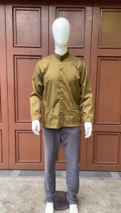 Baju Muslim Koko Abraar Koko Pria Dewasa Kekinian Bahan Toyobo Simpel Lengan Panjang Size M-5XL