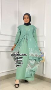 Gamis Lebaran 2024 Viral Fhia Set Dres Inner Crinkle Airflow Mix Outer Ceruty Dress Kondangan Wanita