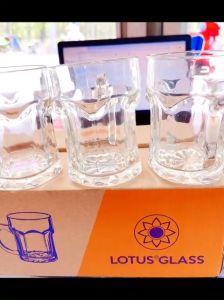 CHÍNH HẢNG Bộ 6 cốc thủy tinh 335 ml LOTUS GLASS Việt Tiệp VTC 93 dùng uống bia có quai trong suốt cao cấp