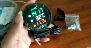 Đồng Hồ Cao Cấp Cho Xe Máy: 3in1 Báo Giờ Nhiệt Độ Vôn Ắc Quy - Mẫu Mới Chống Nước Loại Tốt