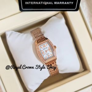 นาฬิกาผู้หญิง Royal Crown ( แท้100%) นาฬิกาประดับเพชรสีโรสโกลด์หน้าปัดมุกสวยหรูระบบถ่านกันน้ำจัดส่งพร้อมกล่องครบมีบัตรับประกัน1ปี