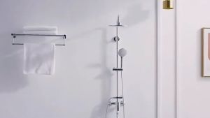 JOMOO Rain Shower Set Bathroom Solid Brass Material Adjustable Lifting Rod Hot and Cold Shower Set Complete Set Bathroom Accessories