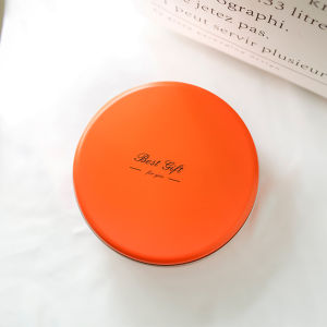 BESTGIFT round Tinplate Biscuit Box Cookie Snowflake Crisp 5-6 Inch Cake Iron Box Business Gift