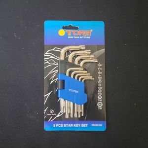 TORA Kunci L Bintang Set Pendek Short 9 pcs - Star Hex Key Set