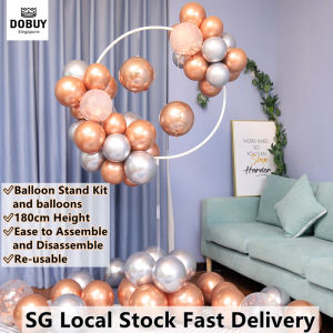 🔥SG LOCAL STOCK🔥Premium 180cm Circular Balloon Tree Chrome Confetti Balloon Bouquet with Balloon Stand Standing Balloons Balloon bouquet Balloon Tree No helium required Birthday Party Christmas Wedding Proposal Company Event