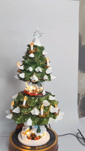 D&D #F23046 Large Christmas Village Tree Decoration with Rotating Train Up and Down Christmas Tree
