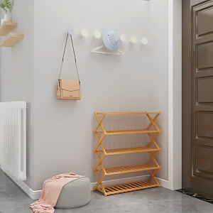 AF HOME Shoe Rack Bamboo Organizer Wooden Storage Shelves Stand Shelf 3/4/5/6 Layer Space Saving Rack Premium Shoe Rack Bamboo