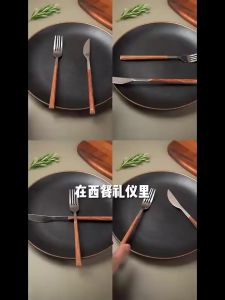 TC Sendok Garpu Pisau Makan Stainless Peralatan Makan Dengan Pegangan Kayu Serbaguna R1171