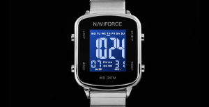 NAVIFORCE นาฬิกาดั้งเดิมสำหรับผู้หญิงกันน้ำ30เมตรจอแสดงผล LCD ดิจิตอลโครโนกราฟใหม่เอี่ยมวันที่ปฏิทินแจ้งเตือนลำลองนาฬิกาแฟชั่น NF5058