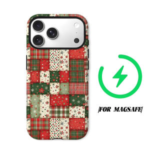 BILIBILI | Christmas Patchwork Quilt Phone Case for iPhone 18 17 16 15 14 13 12 11 Air Pro Max Plus Double-layer Cover