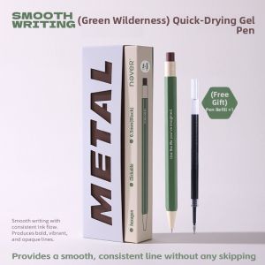 NEVER | Hexagonal Metal Automatic Neutral Pen Black Heavyweight